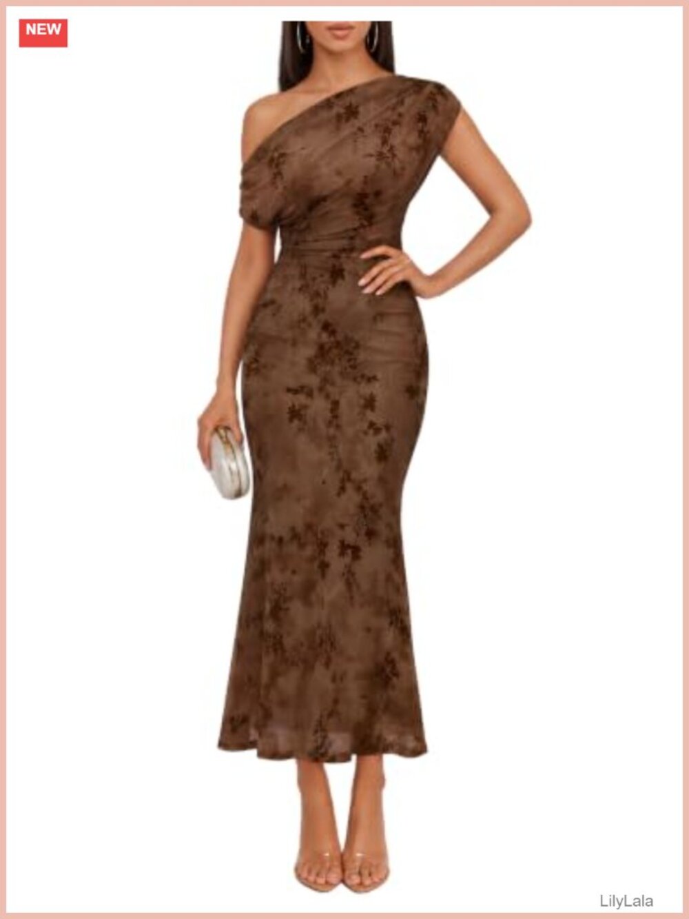 ZESICA Off Shoulder Floral Mermaid Maxi Dress Formal Cocktail Wedding